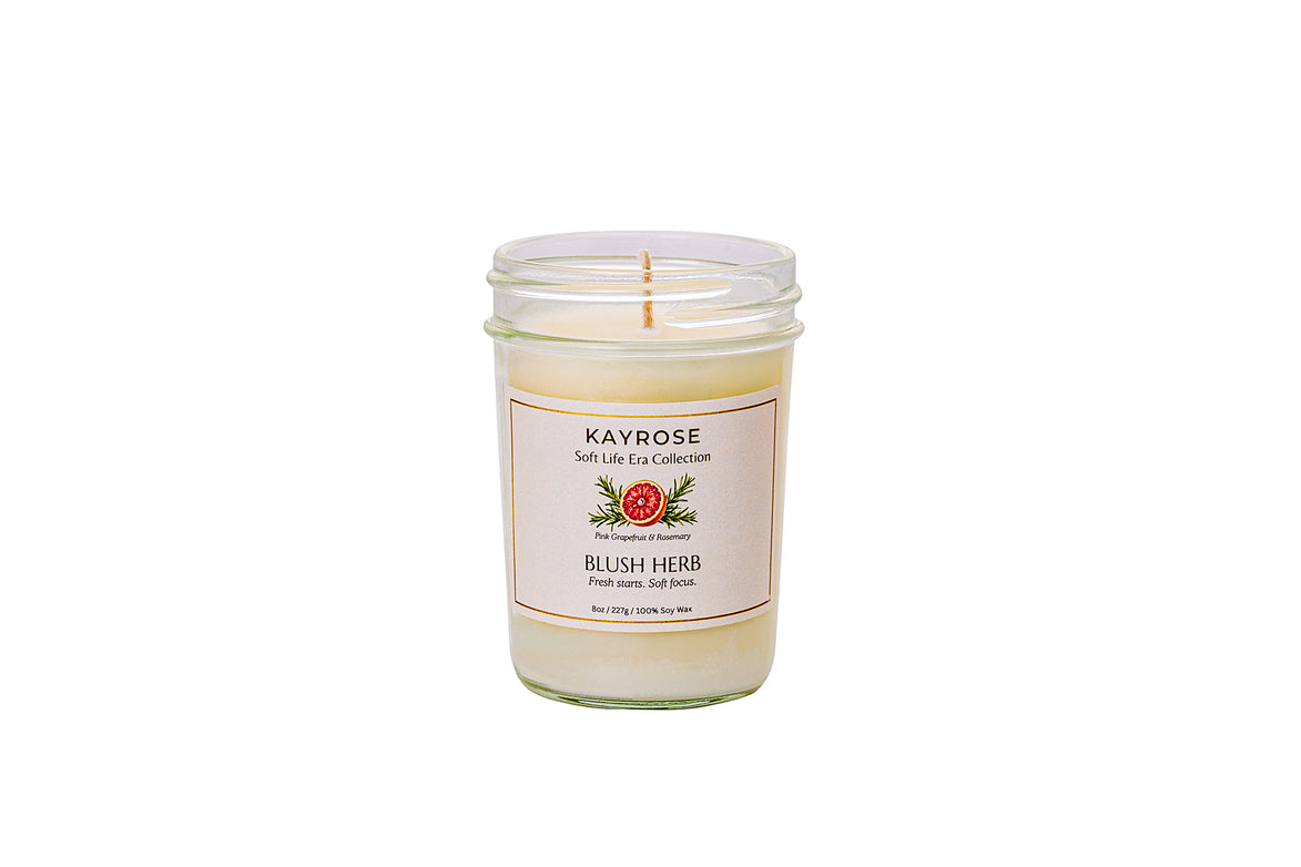Blush Herb Scented Soy Candle 8oz Aromatherapy Candle