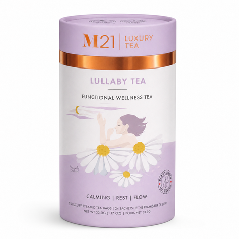 M21 Luxury Tea Lullaby Tea packaging on a white background