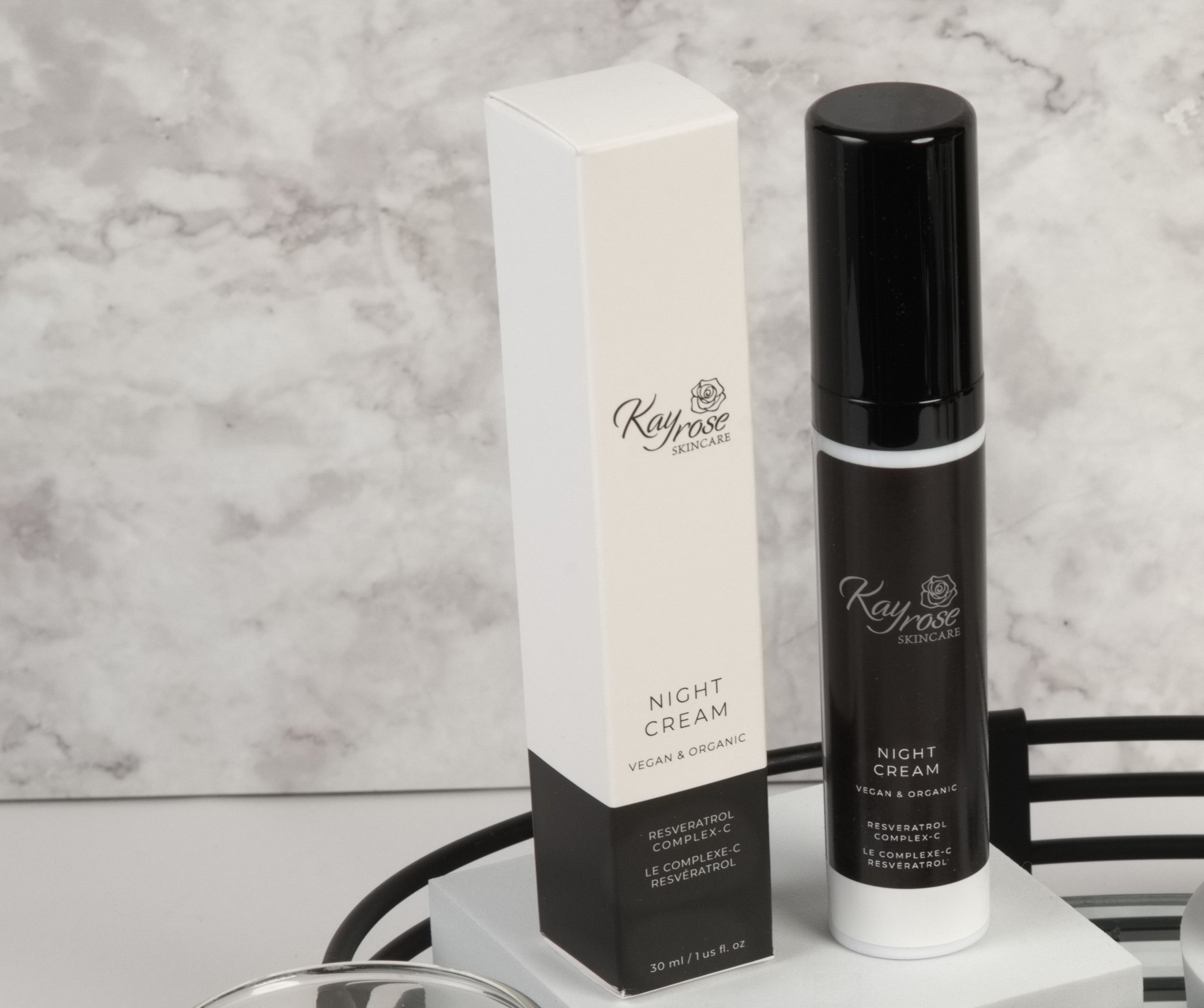 Kayrose Skincare Vegan Organic Night Cream with Resveratrol Complex-C